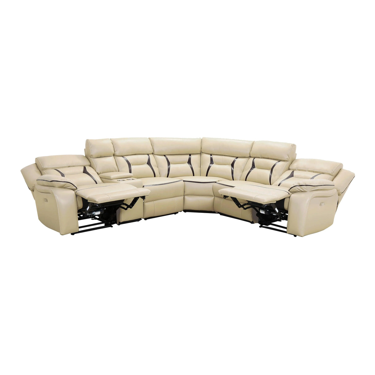 Amite Beige 6-Piece Modular Power Reclining Sectional by Homelegance at Eve Furniture