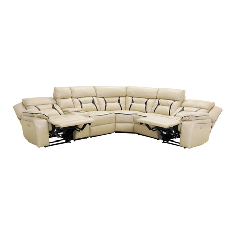 Amite Beige 6-Piece Modular Power Reclining Sectional by Homelegance at Eve Furniture