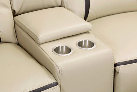 Amite Beige 6-Piece Modular Power Reclining Sectional by Homelegance at Eve Furniture