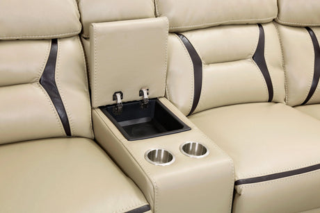 Amite Beige 6-Piece Modular Power Reclining Sectional by Homelegance at Eve Furniture