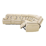 Amite Beige 6-Piece Modular Power Reclining Sectional by Homelegance at Eve Furniture