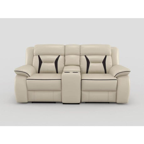 Amite Dark Gray Double Reclining Loveseat with Center Console by Homelegance at Eve Furniture