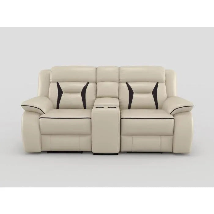 Amite Dark Gray Double Reclining Loveseat with Center Console by Homelegance at Eve Furniture