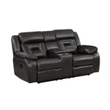 Amite Dark Gray Double Reclining Loveseat with Center Console by Homelegance at Eve Furniture