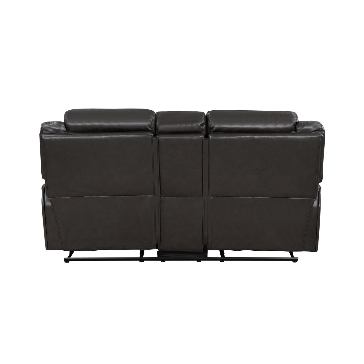 Amite Dark Gray Double Reclining Loveseat with Center Console by Homelegance at Eve Furniture