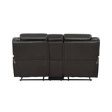 Amite Dark Gray Double Reclining Loveseat with Center Console by Homelegance at Eve Furniture
