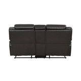 Amite Dark Gray Double Reclining Loveseat with Center Console by Homelegance at Eve Furniture