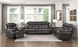 Amite Dark Gray Double Reclining Sofa by Homelegance at Eve Furniture