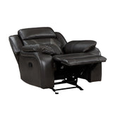 Amite Dark Gray Glider Reclining Chair by Homelegance at Eve Furniture