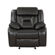 Amite Dark Gray Glider Reclining Chair by Homelegance at Eve Furniture