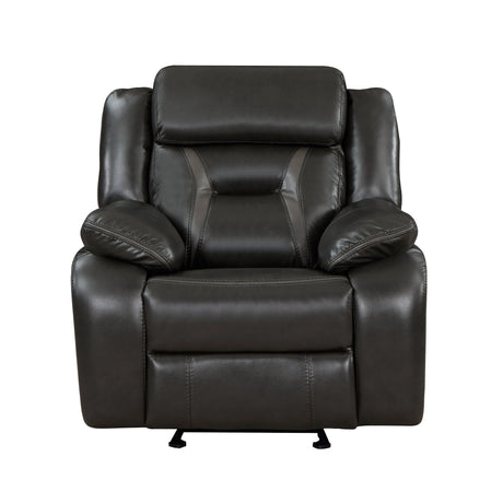 Amite Dark Gray Glider Reclining Chair by Homelegance at Eve Furniture
