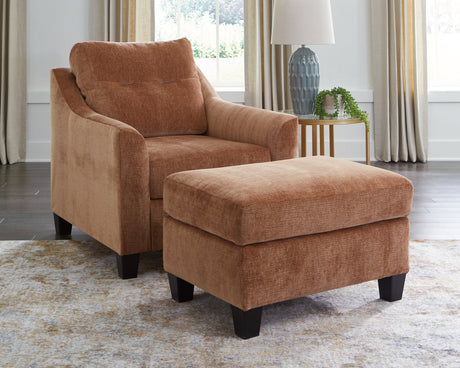 Amity Bay Clay Chair and Ottoman by Ashley at Eve Furniture