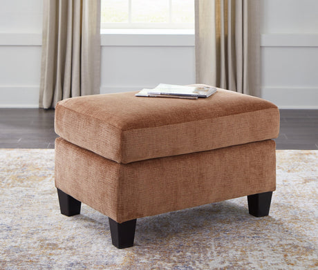 Amity Bay Clay Ottoman by Ashley at Eve Furniture