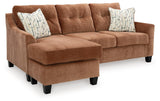 Amity Bay Clay Queen Sofa LAF Chaise Sleeper by Ashley at Eve Furniture