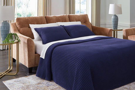 Amity Bay Clay Queen Sofa LAF Chaise Sleeper by Ashley at Eve Furniture