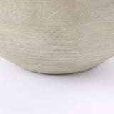 Amos 20.5L x 20.5W x 31.9H White and Dark Beige Color Blocked Ceramic Floor Vase by Mercana at Eve Furniture