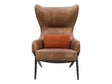 Amos Brown Leather Accent Chair