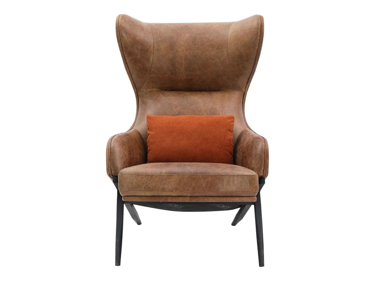 Amos Brown Leather Accent Chair