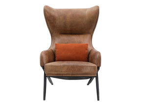 Amos Brown Leather Accent Chair
