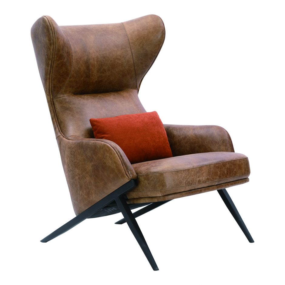 Amos Leather Accent Chair by Moe's Home at Eve Furniture