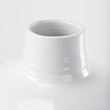 Amos White and Dark Beige Color Blocked Ceramic Floor Vase by Mercana at Eve Furniture