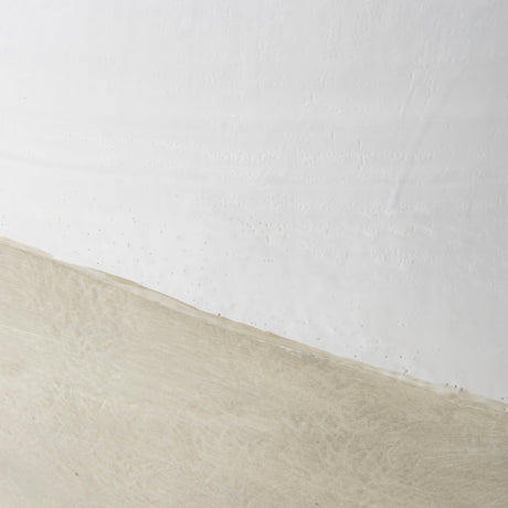 Amos White and Dark Beige Color Blocked Ceramic Floor Vase by Mercana at Eve Furniture