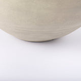 Amos White and Dark Beige Color Blocked Ceramic Floor Vase by Mercana at Eve Furniture