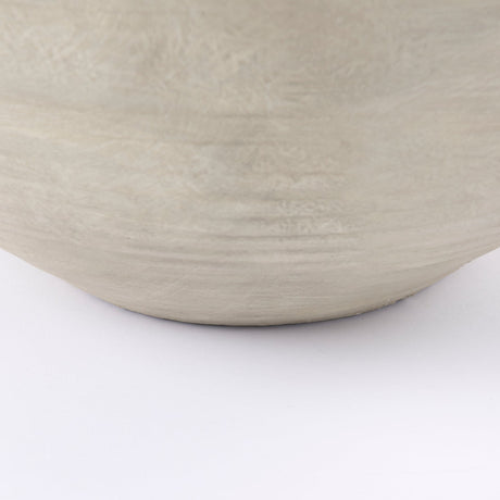 Amos White and Dark Beige Color Blocked Ceramic Floor Vase by Mercana at Eve Furniture