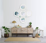 Amphion Star Whitewashed Wood Frame Mirror by Mercana at Eve Furniture