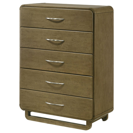 Amsbury Nutmeg 5-Drawer Chest by Coaster at Eve Furniture