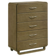 Amsbury Nutmeg 5-Drawer Chest by Coaster at Eve Furniture