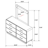 Amsbury Nutmeg 6-drawer Dresser and Mirror by Coaster at Eve Furniture