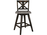 Amsonia Gray/Black Swivel Counter Chair, Set of 2 by Homelegance at Eve Furniture