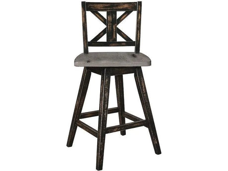 Amsonia Gray/Black Swivel Counter Chair, Set of 2 by Homelegance at Eve Furniture