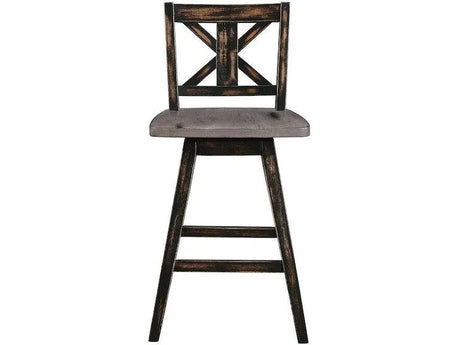 Amsonia Gray/Black Swivel Counter Chair, Set of 2 by Homelegance at Eve Furniture