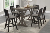 Amsonia Gray/Black Swivel Counter Height Chairs, Set of 2 by Homelegance at Eve Furniture