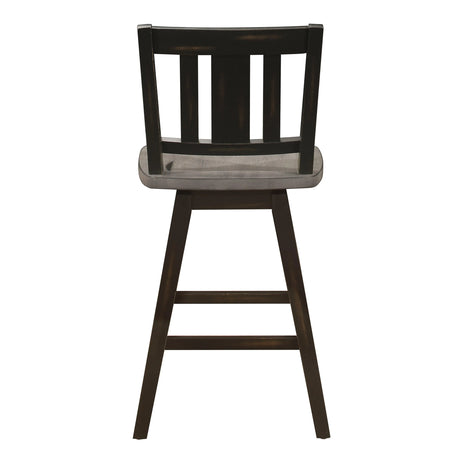 Amsonia Gray/Black Swivel Counter Height Chairs, Set of 2 by Homelegance at Eve Furniture