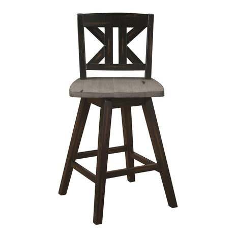 Amsonia Gray/Black Swivel Counter Height Chairs, Set of 2 by Homelegance at Eve Furniture