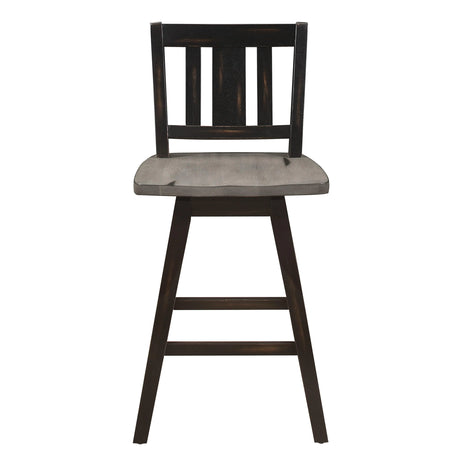 Amsonia Gray/Black Swivel Counter Height Chairs, Set of 2 by Homelegance at Eve Furniture