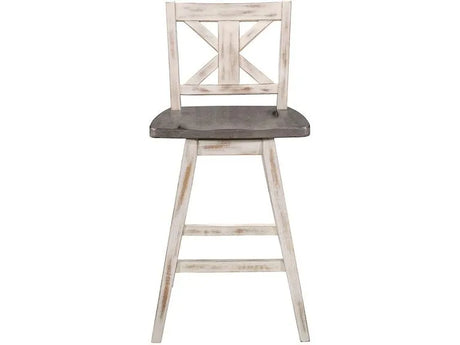 Amsonia Gray/White Swivel Counter Chair, Set of 2 by Homelegance at Eve Furniture