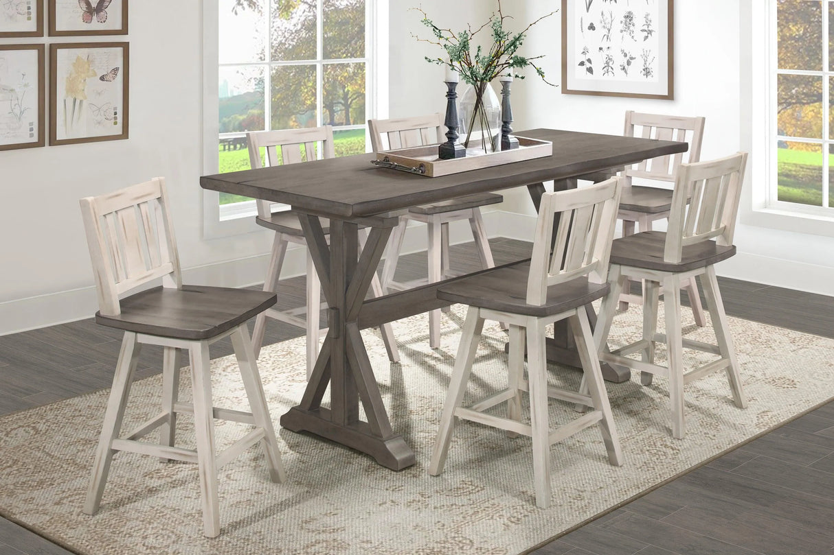 Amsonia Gray/White Swivel Counter Height Chairs, Set of 2 by Homelegance at Eve Furniture
