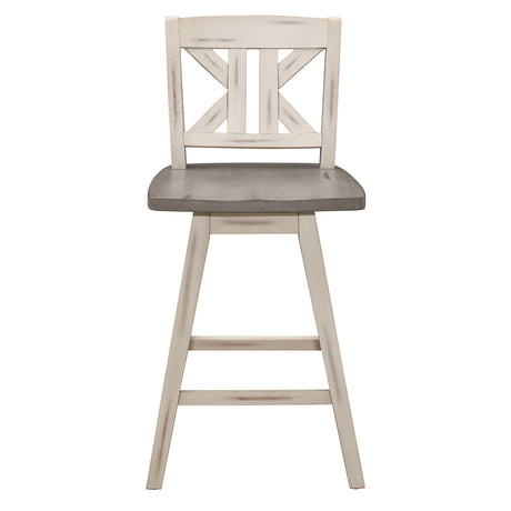 Amsonia Gray/White Swivel Counter Height Chairs, Set of 2 by Homelegance at Eve Furniture