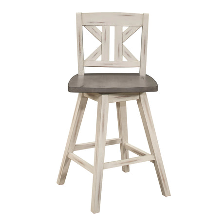 Amsonia Gray/White Swivel Counter Height Chairs, Set of 2 by Homelegance at Eve Furniture