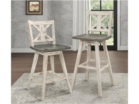 Amsonia White Swivel Pub Counter Height Chairs, Set of 2 by Homelegance at Eve Furniture