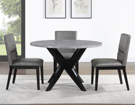 Amy Black/Gray Round Dining Room Set by Steve Silver at Eve Furniture