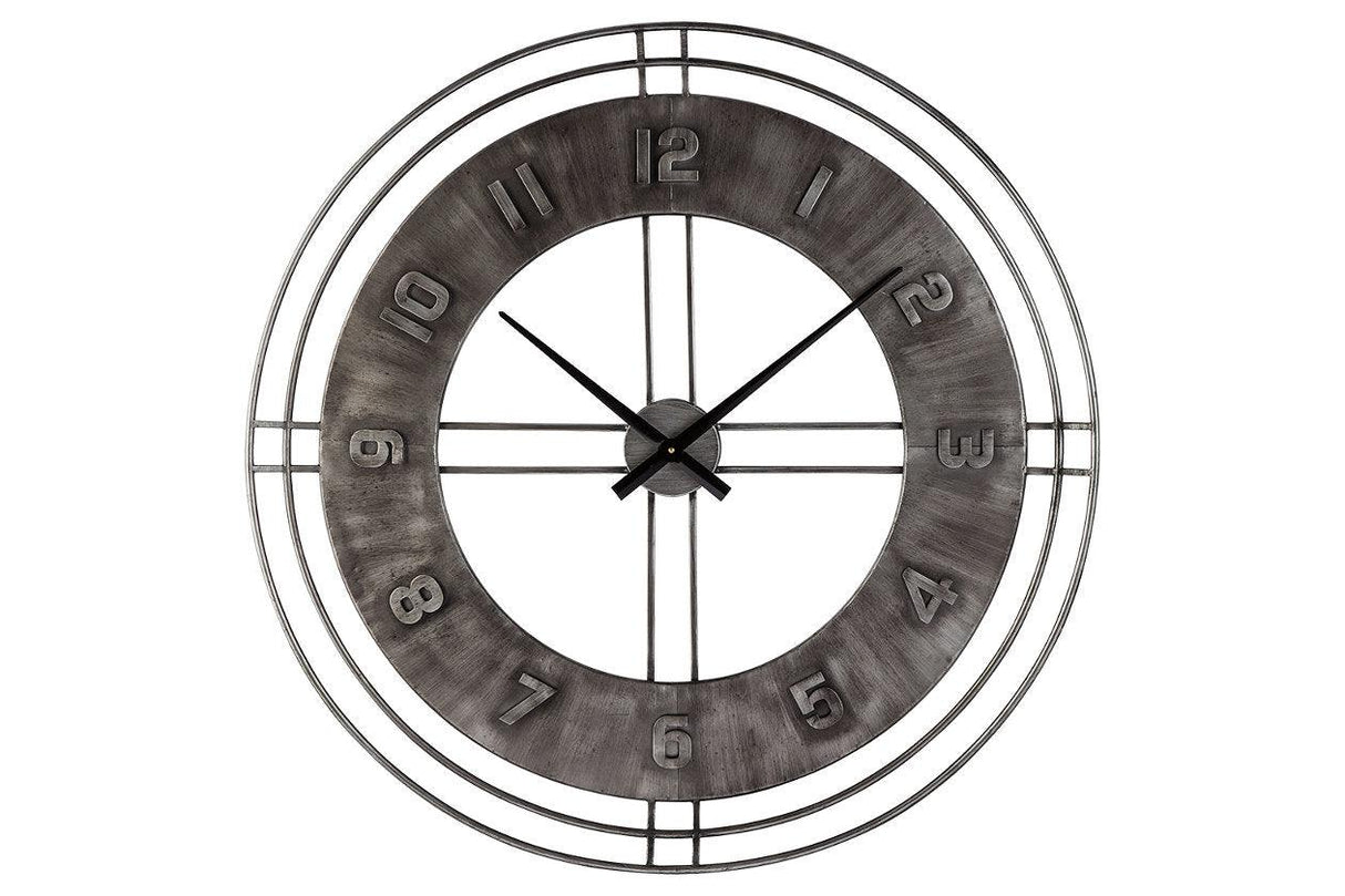 Ana Sofia Antique Gray Wall Clock by Ashley at Eve Furniture