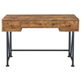 Analiese Antique Nutmeg/Black 3-Drawer Writing Desk