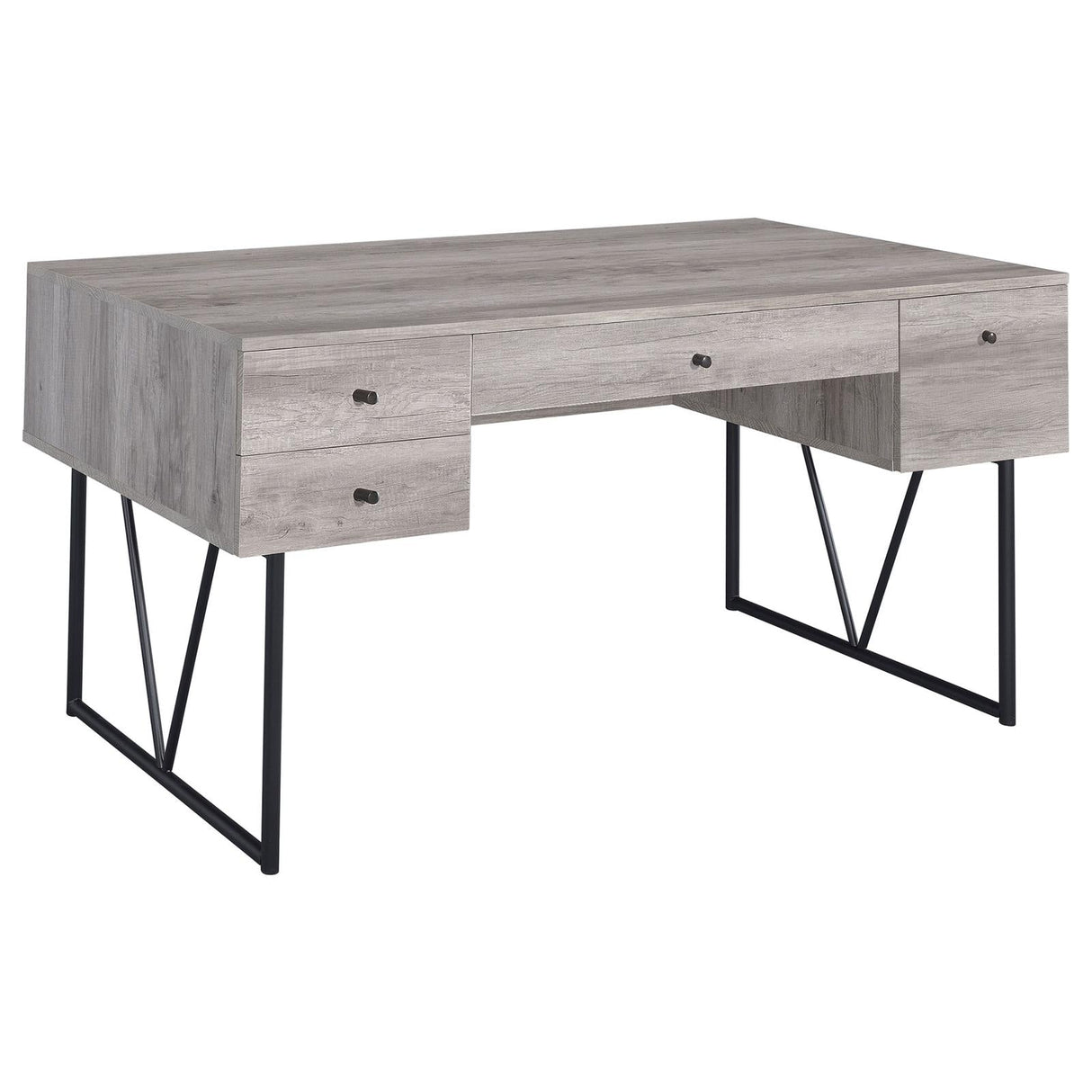 Analiese Gray Driftwood 4-Drawer Writing Desk