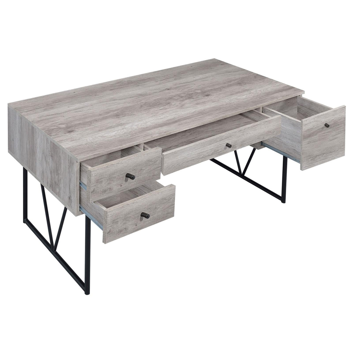 Analiese Gray Driftwood 4-Drawer Writing Desk