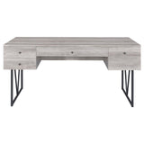 Analiese Gray Driftwood 4-Drawer Writing Desk